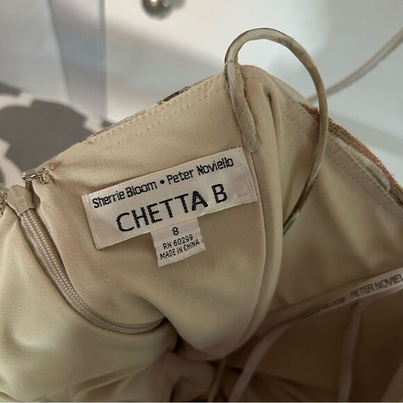 Sherrie Bloom Chetta B Silk Green Ruffle Maxi Dress - Picture 4 of 9